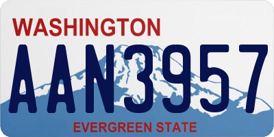 WA license plate AAN3957