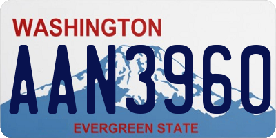 WA license plate AAN3960