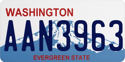 WA license plate AAN3963