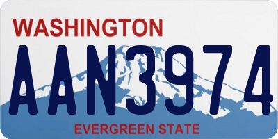 WA license plate AAN3974