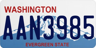 WA license plate AAN3985