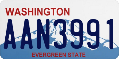 WA license plate AAN3991