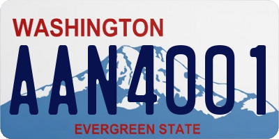 WA license plate AAN4001