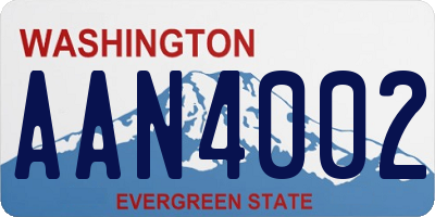 WA license plate AAN4002