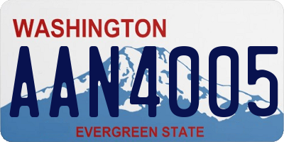 WA license plate AAN4005