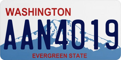 WA license plate AAN4019