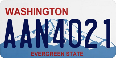 WA license plate AAN4021