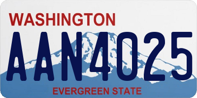 WA license plate AAN4025