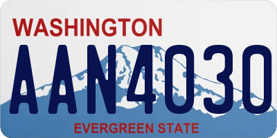 WA license plate AAN4030