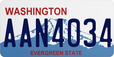 WA license plate AAN4034