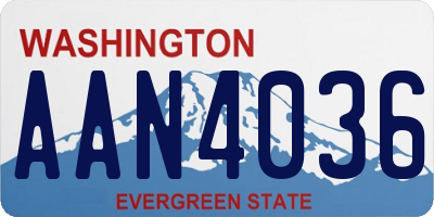 WA license plate AAN4036