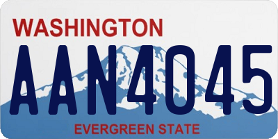 WA license plate AAN4045