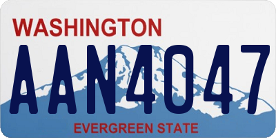 WA license plate AAN4047