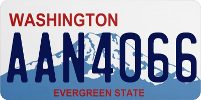 WA license plate AAN4066