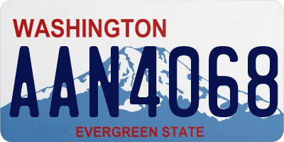 WA license plate AAN4068
