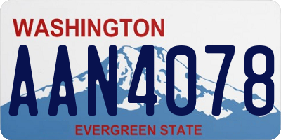 WA license plate AAN4078