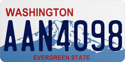 WA license plate AAN4098