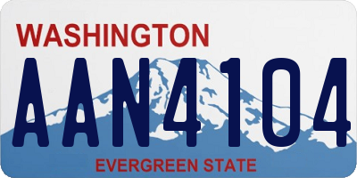 WA license plate AAN4104