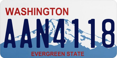 WA license plate AAN4118