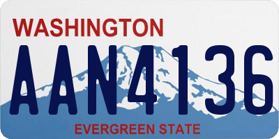 WA license plate AAN4136