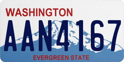 WA license plate AAN4167
