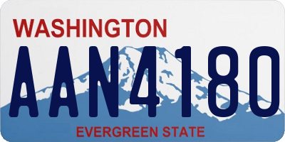 WA license plate AAN4180