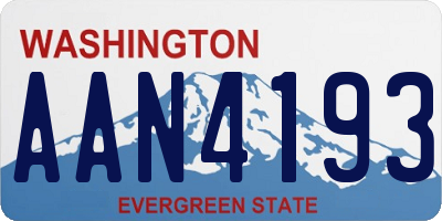 WA license plate AAN4193