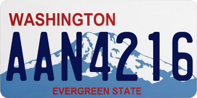 WA license plate AAN4216