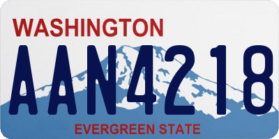 WA license plate AAN4218