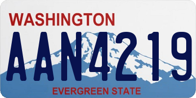 WA license plate AAN4219
