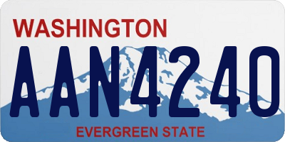 WA license plate AAN4240