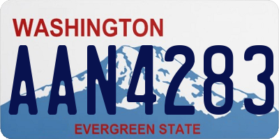 WA license plate AAN4283