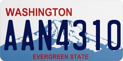 WA license plate AAN4310