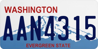WA license plate AAN4315