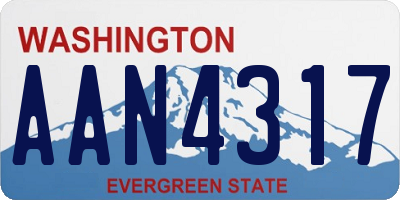 WA license plate AAN4317