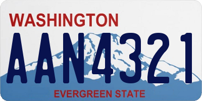 WA license plate AAN4321