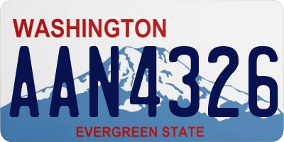 WA license plate AAN4326