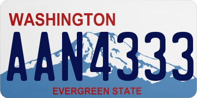 WA license plate AAN4333