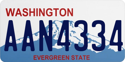 WA license plate AAN4334