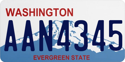 WA license plate AAN4345