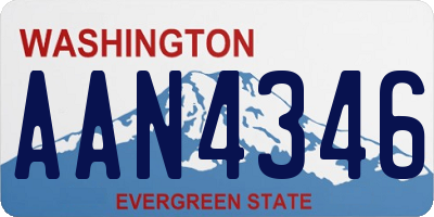 WA license plate AAN4346