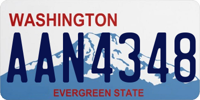 WA license plate AAN4348