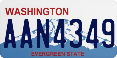 WA license plate AAN4349