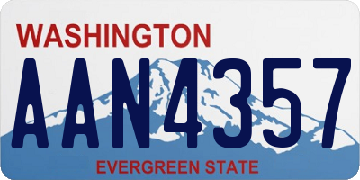 WA license plate AAN4357