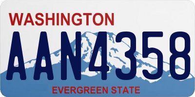 WA license plate AAN4358