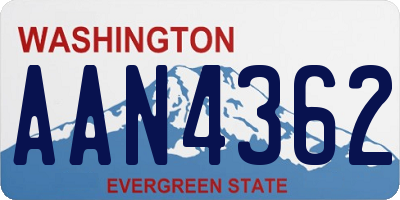 WA license plate AAN4362