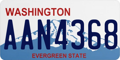 WA license plate AAN4368