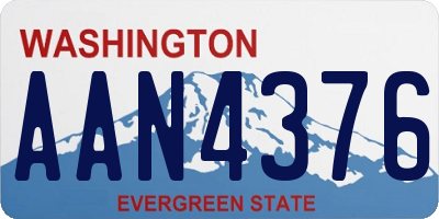 WA license plate AAN4376