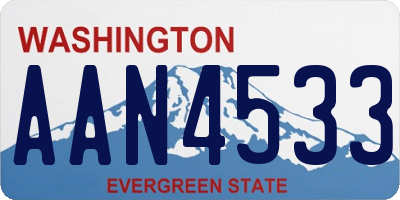 WA license plate AAN4533