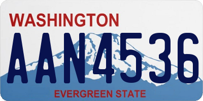 WA license plate AAN4536